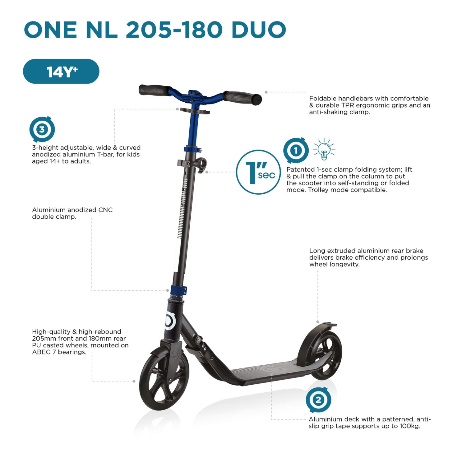 Globber Globber ONE NL 205-180 DUO Scooter - Image 4
