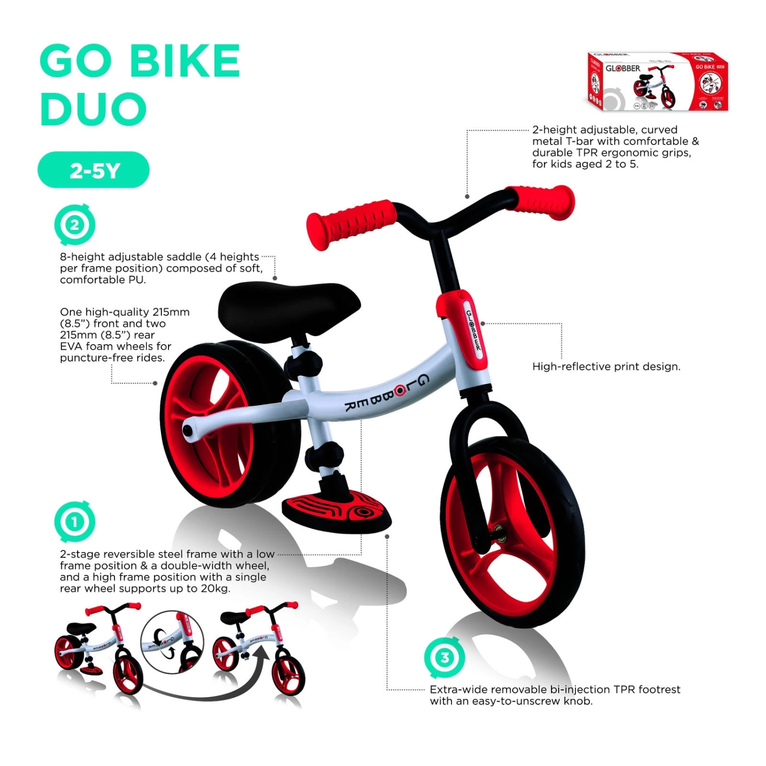 Globber GO BIKE DUO Balance Bike - Image 7