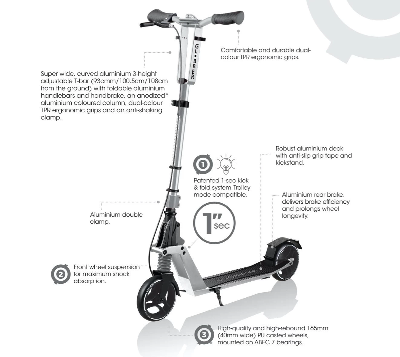 Globber One K165 BR Scooter - Image 8