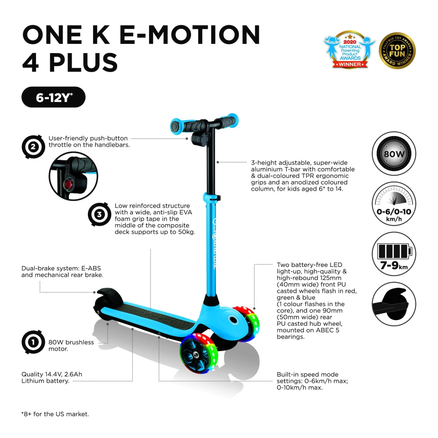 Globber ONE K E-motion 4 Plus Kids Electric Scooter - Image 9