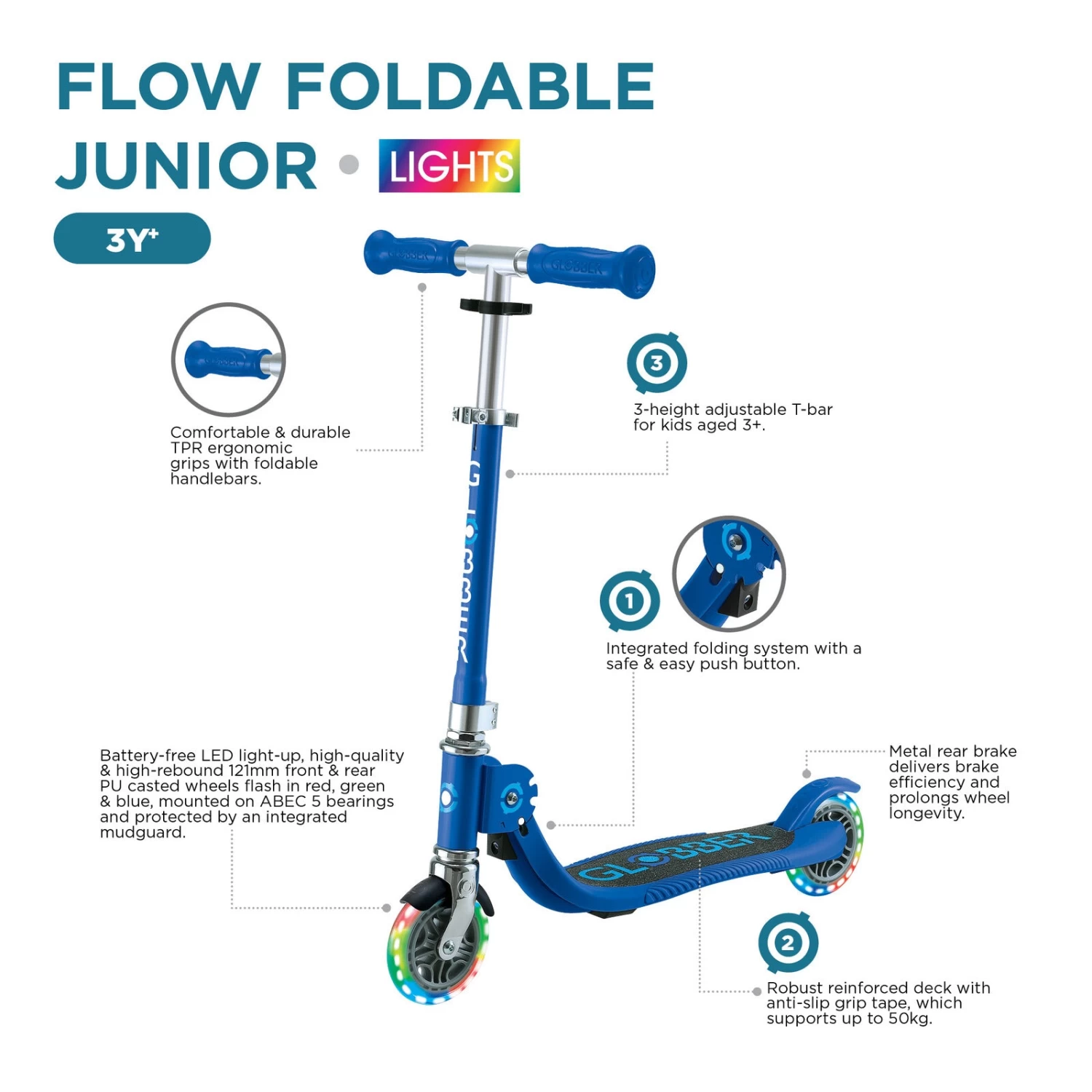Globber FLOW Foldable Scooter With Lights - Image 11