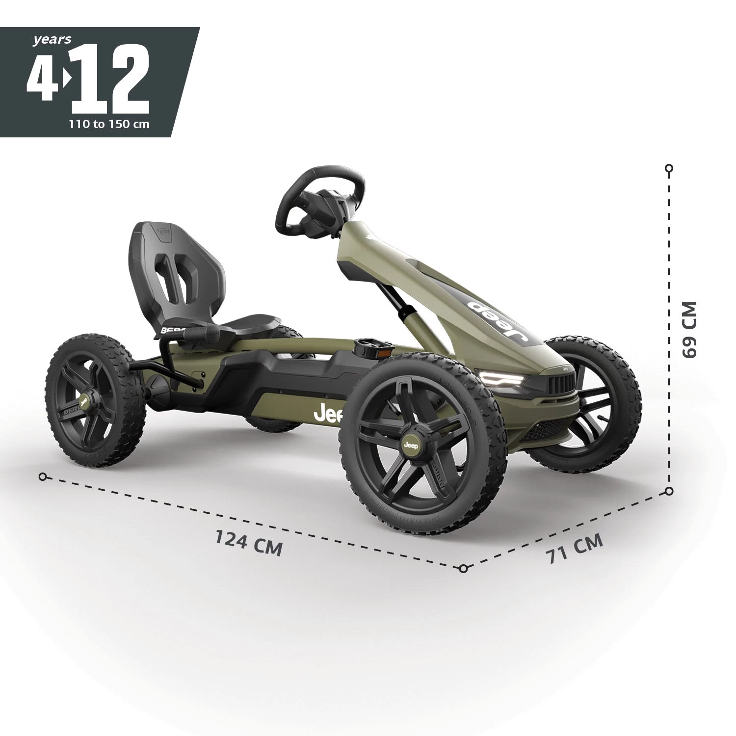 BERG Jeep Rally Cherokee Pedal Go-Kart - Image 3